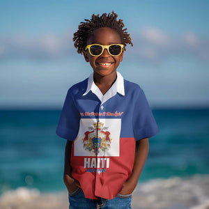 Personalised Second Empire of Haiti 1849-1859 Kid Hawaiian Shirt Anpi an Ayiti Flag Style