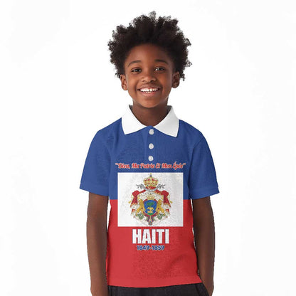 Personalised Second Empire of Haiti 1849-1859 Kid Polo Shirt Anpi an Ayiti Flag Style