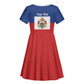 Personalised Second Empire of Haiti 1849-1859 Kid Short Sleeve Dress Anpi an Ayiti Flag Style