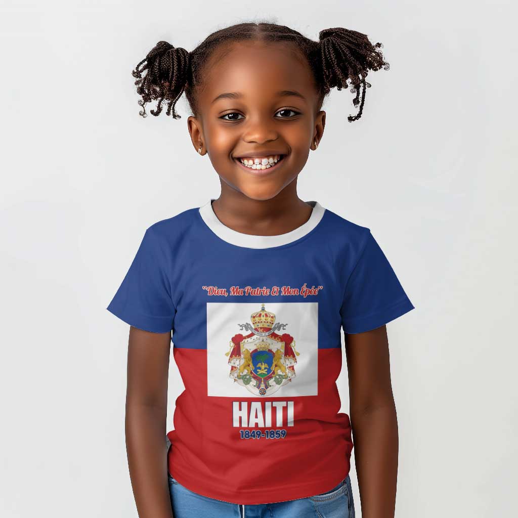 Personalised Second Empire of Haiti 1849-1859 Kid T shirt Anpi an Ayiti Flag Style