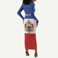 Personalised Second Empire of Haiti 1849-1859 Long Sleeve Bodycon Dress Anpi an Ayiti Flag Style LT14