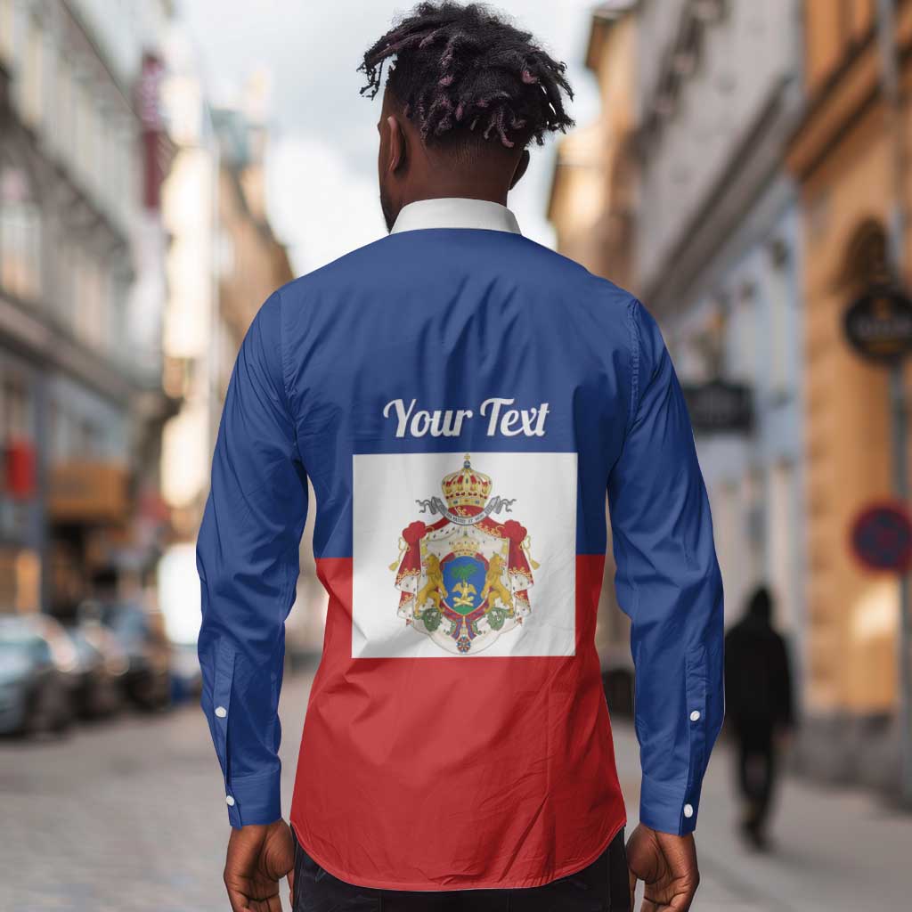 Personalised Second Empire of Haiti 1849-1859 Long Sleeve Button Shirt Anpi an Ayiti Flag Style