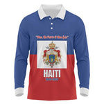 Personalised Second Empire of Haiti 1849-1859 Long Sleeve Polo Shirt Anpi an Ayiti Flag Style