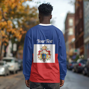Personalised Second Empire of Haiti 1849-1859 Long Sleeve Shirt Anpi an Ayiti Flag Style