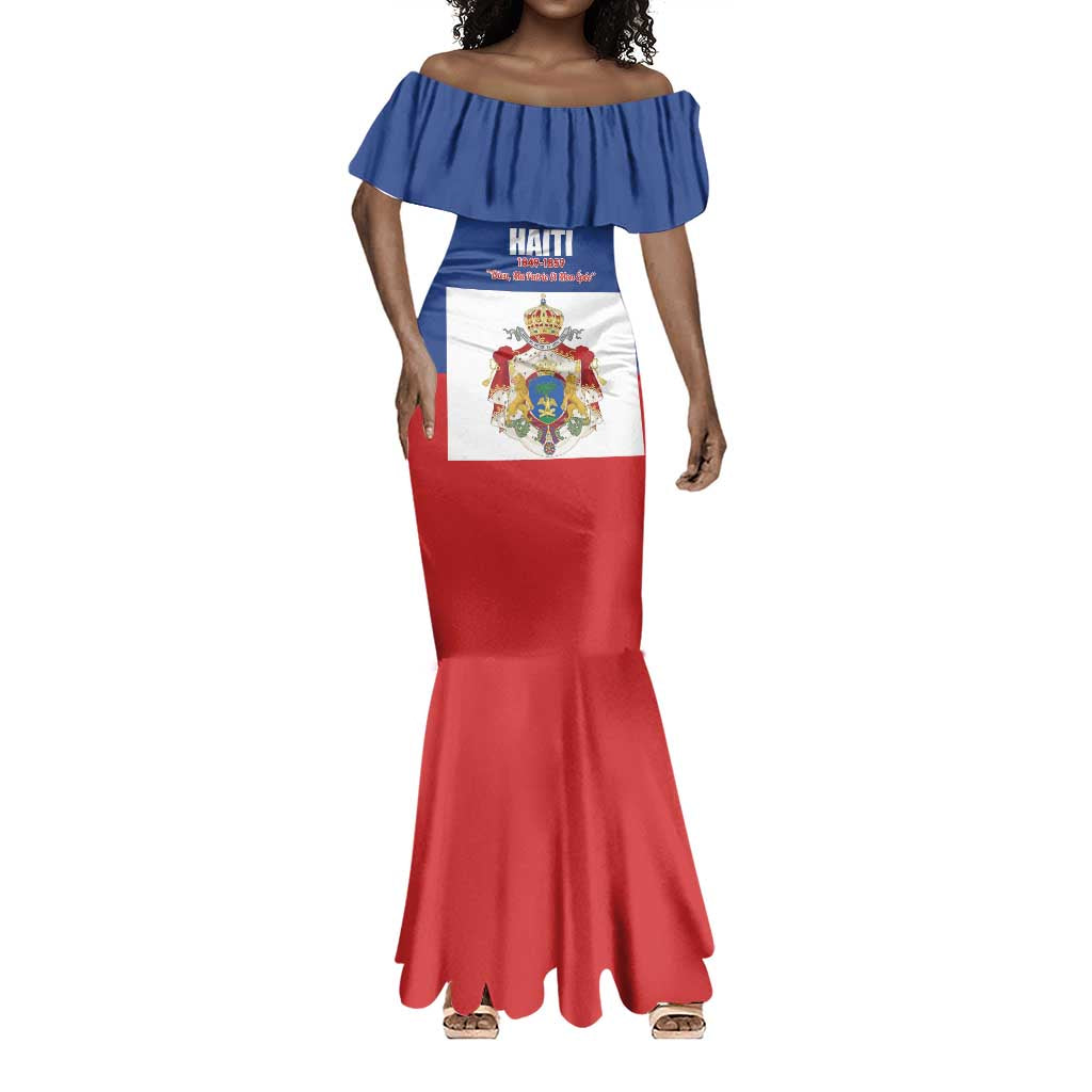 Personalised Second Empire of Haiti 1849-1859 Mermaid Dress Anpi an Ayiti Flag Style