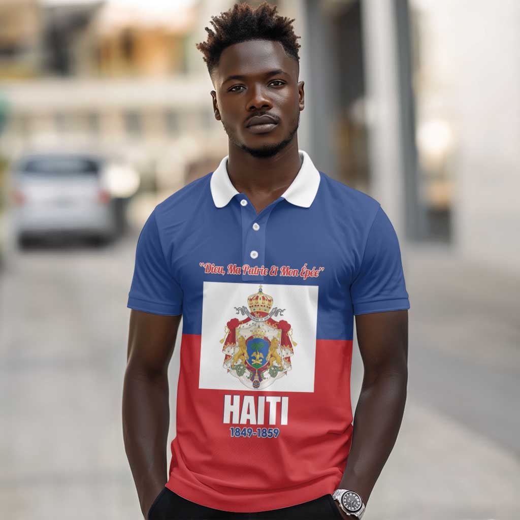 Personalised Second Empire of Haiti 1849-1859 Polo Shirt Anpi an Ayiti Flag Style
