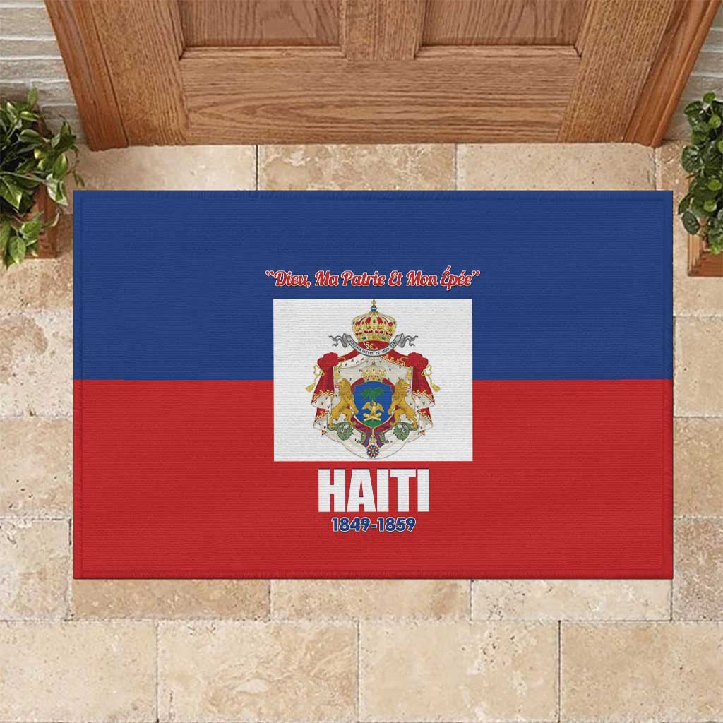 Second Empire of Haiti 1849-1859 Rubber Doormat Anpi an Ayiti Flag Style