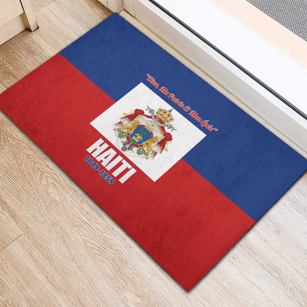 Second Empire of Haiti 1849-1859 Rubber Doormat Anpi an Ayiti Flag Style