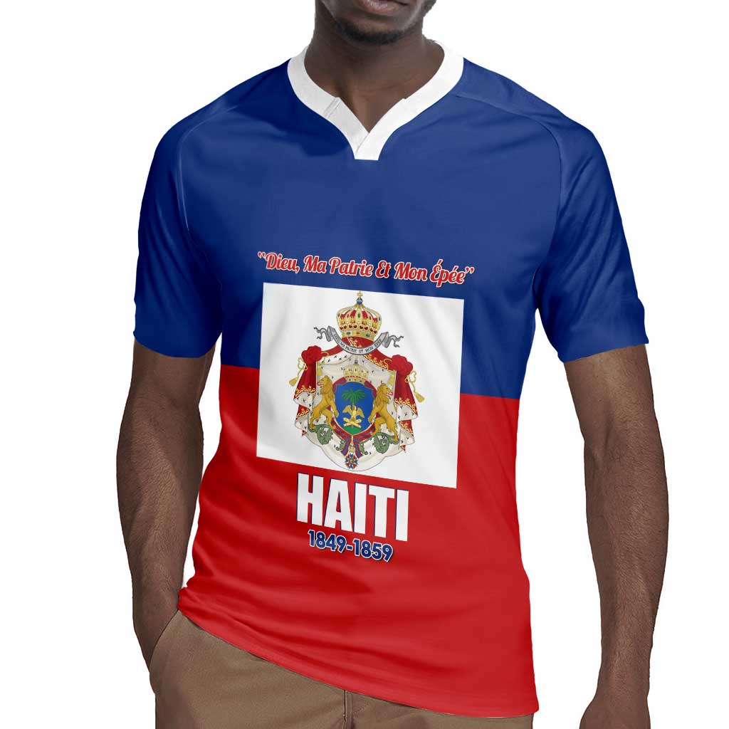 Personalised Second Empire of Haiti 1849-1859 Rugby Jersey Anpi an Ayiti Flag Style