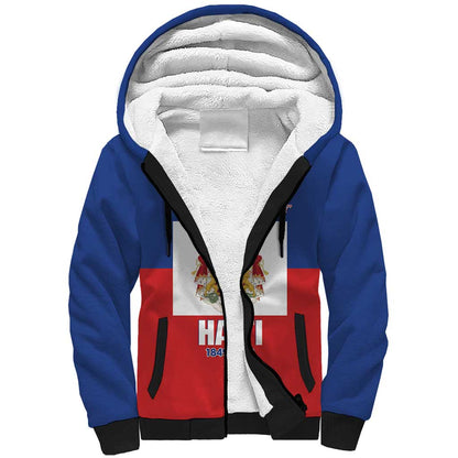 Personalised Second Empire of Haiti 1849-1859 Sherpa Hoodie Anpi an Ayiti Flag Style