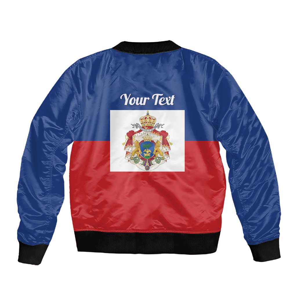 Personalised Second Empire of Haiti 1849-1859 Sleeve Zip Bomber Jacket Anpi an Ayiti Flag Style