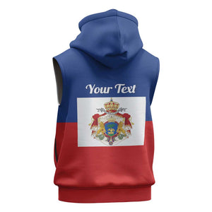 Personalised Second Empire of Haiti 1849-1859 Sleeveless Hoodie Anpi an Ayiti Flag Style - African Pride