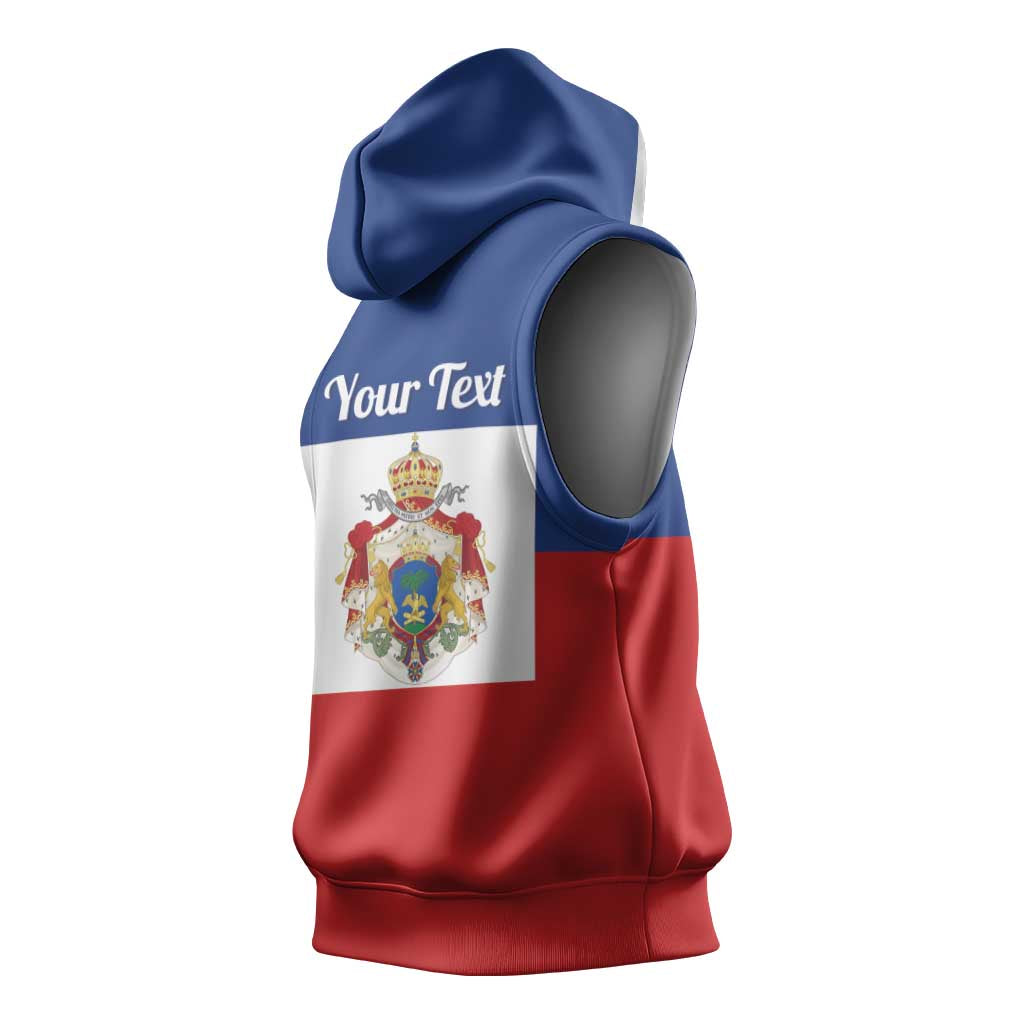 Personalised Second Empire of Haiti 1849-1859 Sleeveless Hoodie Anpi an Ayiti Flag Style - African Pride