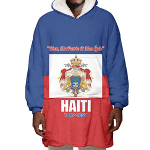 Personalised Second Empire of Haiti 1849-1859 Wearable Blanket Hoodie Anpi an Ayiti Flag Style