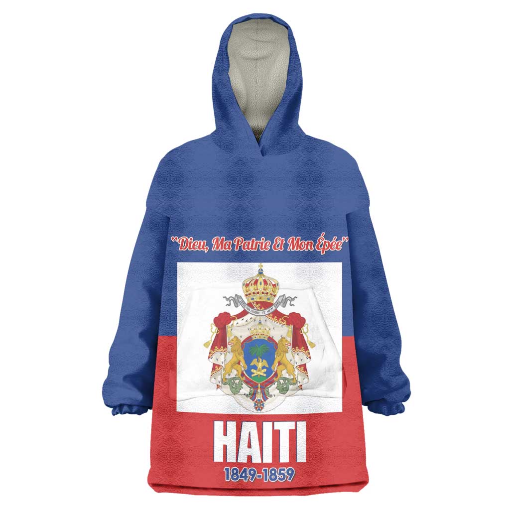 Personalised Second Empire of Haiti 1849-1859 Wearable Blanket Hoodie Anpi an Ayiti Flag Style