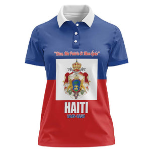 Personalised Second Empire of Haiti 1849-1859 Women Polo Shirt Anpi an Ayiti Flag Style