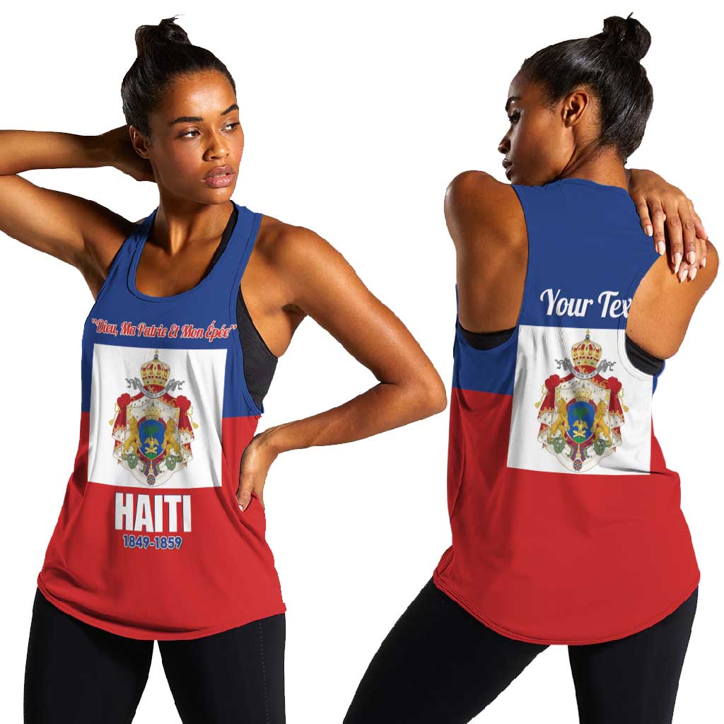 Personalised Second Empire of Haiti 1849-1859 Women Racerback Tank Anpi an Ayiti Flag Style