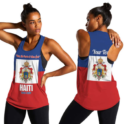 Personalised Second Empire of Haiti 1849-1859 Women Racerback Tank Anpi an Ayiti Flag Style