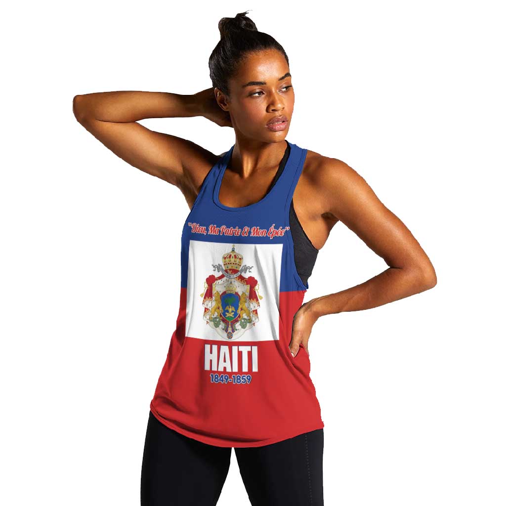 Personalised Second Empire of Haiti 1849-1859 Women Racerback Tank Anpi an Ayiti Flag Style