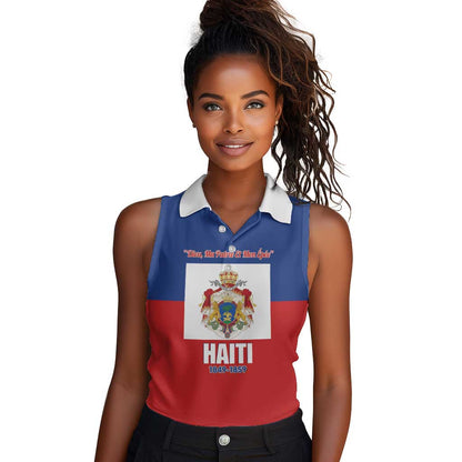 Personalised Second Empire of Haiti 1849-1859 Women Sleeveless Polo Shirt Anpi an Ayiti Flag Style