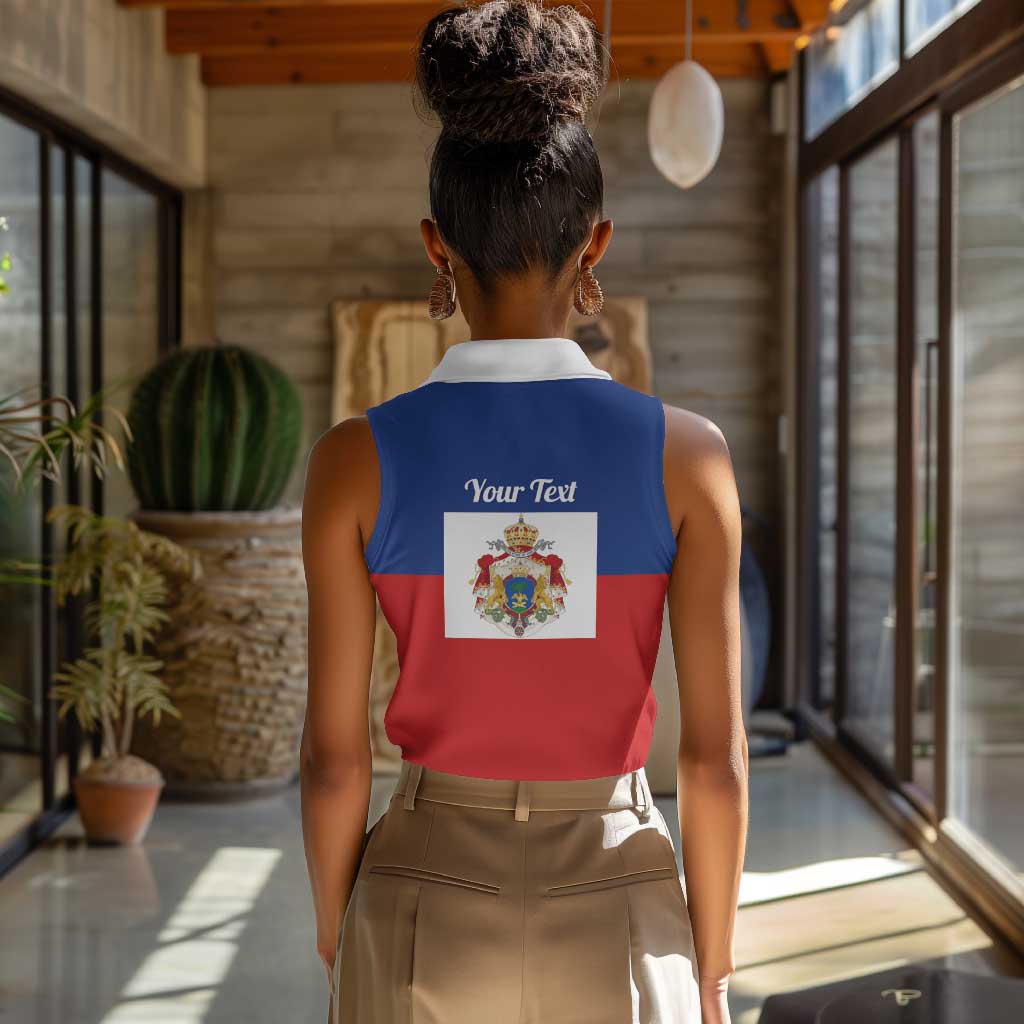 Personalised Second Empire of Haiti 1849-1859 Women Sleeveless Polo Shirt Anpi an Ayiti Flag Style