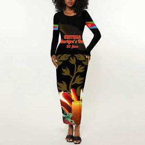 20 June Eritrea Martyrs Day Long Sleeve Bodycon Dress Glory To Our Martyrs LT14