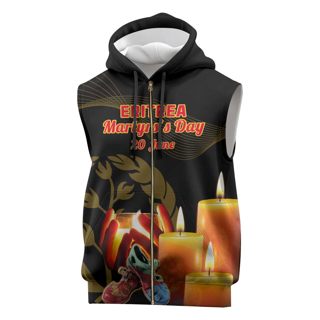 Personalised 20 June Eritrea Martyrs Day Sleeveless Zip Hoodie Glory To Our Martyrs - African Pride