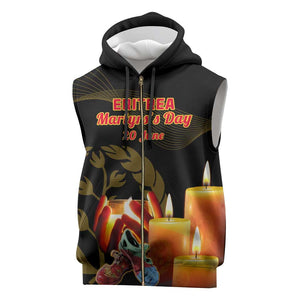 Personalised 20 June Eritrea Martyrs Day Sleeveless Zip Hoodie Glory To Our Martyrs - African Pride