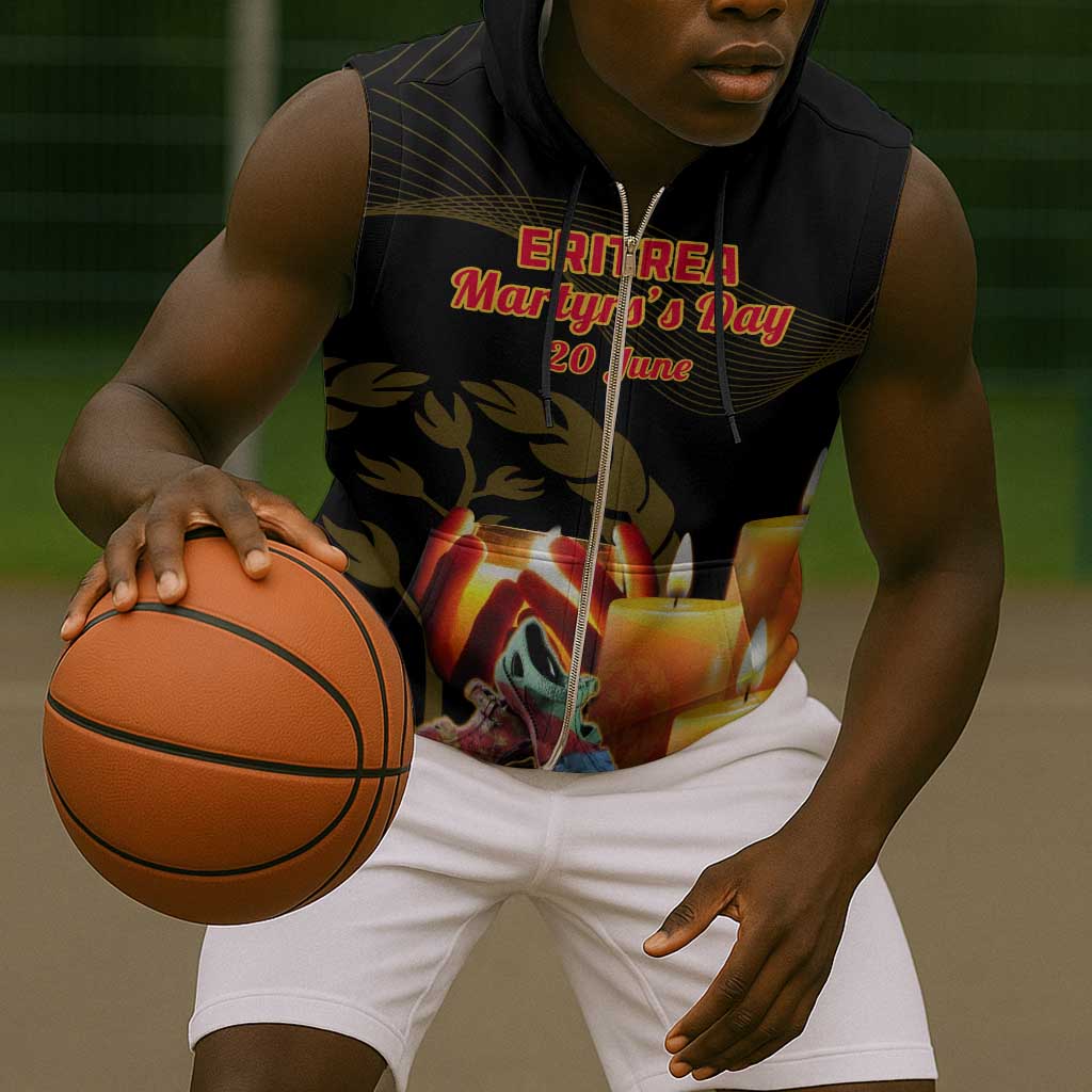 Personalised 20 June Eritrea Martyrs Day Sleeveless Zip Hoodie Glory To Our Martyrs - African Pride