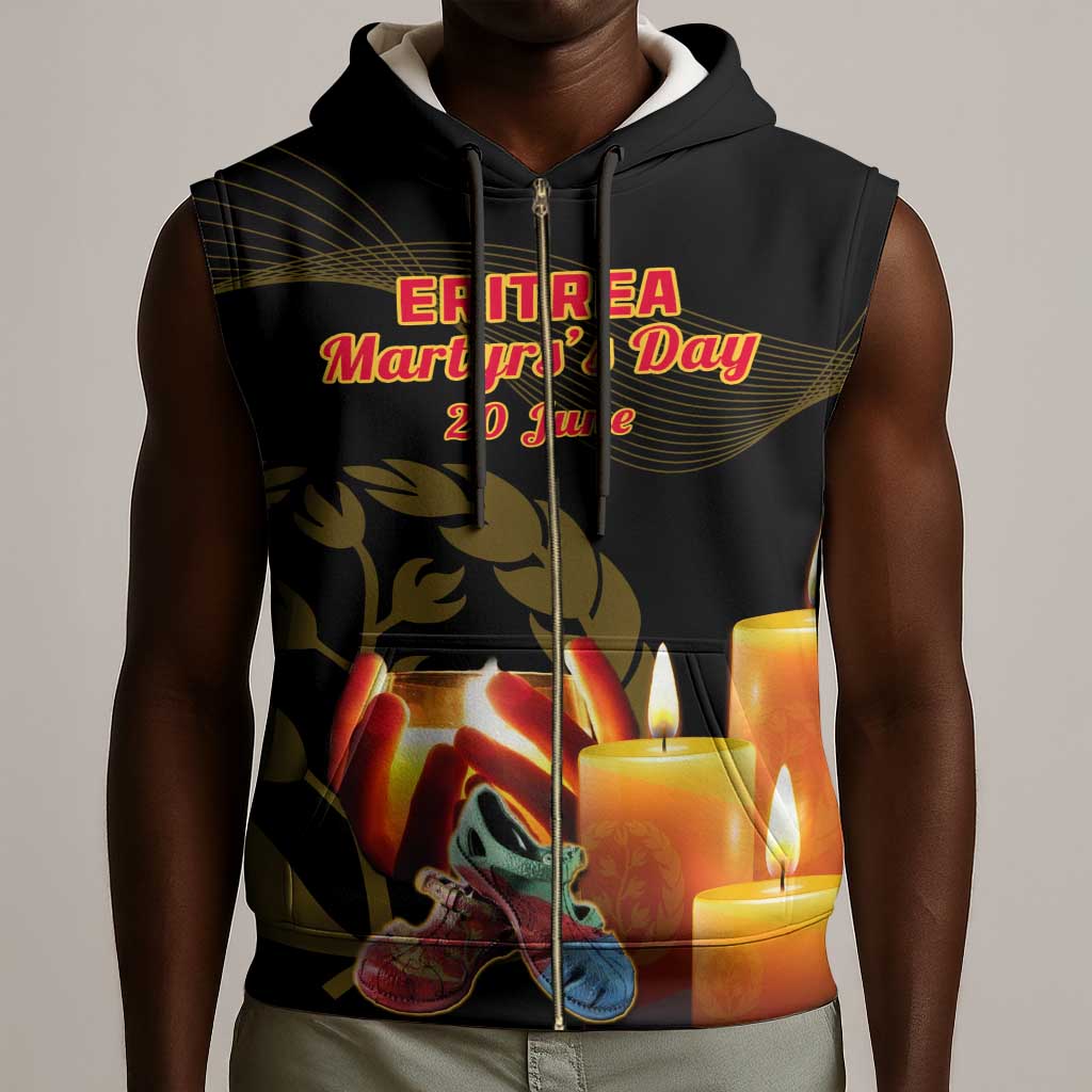 Personalised 20 June Eritrea Martyrs Day Sleeveless Zip Hoodie Glory To Our Martyrs - African Pride