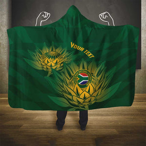 Custom South Africa Cricket Hooded Blanket Go Champions Proteas