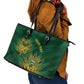Custom South Africa Cricket Leather Tote Bag Go Champions Proteas