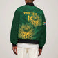 Custom South Africa Cricket Sleeve Zip Bomber Jacket Go Champions Proteas