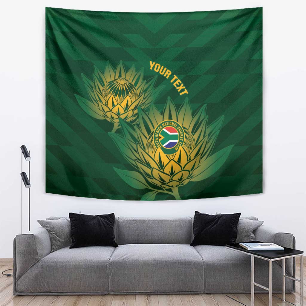 Custom South Africa Cricket Tapestry Go Champions Proteas