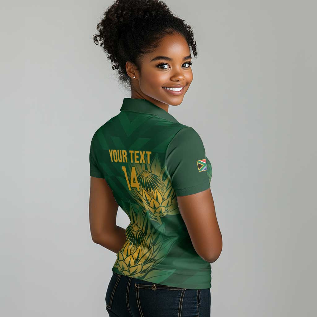 Custom South Africa Cricket Women Polo Shirt Go Champions Proteas