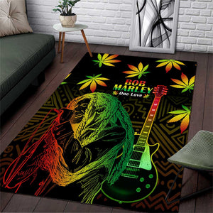 Afro Jamaica Legend Bob Day Area Rug One Love Jamaican Reggae African Pattern