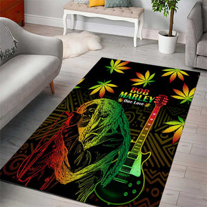 Afro Jamaica Legend Bob Day Area Rug One Love Jamaican Reggae African Pattern