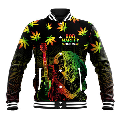 Afro Jamaica Legend Bob Day Baseball Jacket One Love Jamaican Reggae African Pattern LT14