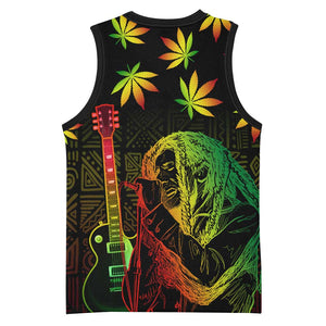Afro Jamaica Legend Bob Day Basketball Jersey One Love Jamaican Reggae African Pattern - African Pride