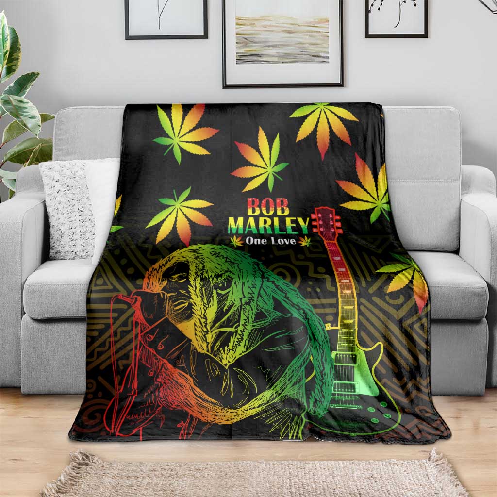 Afro Jamaica Legend Bob Day Blanket One Love Jamaican Reggae African Pattern
