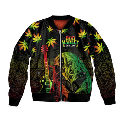 Afro Jamaica Legend Bob Day Bomber Jacket One Love Jamaican Reggae African Pattern