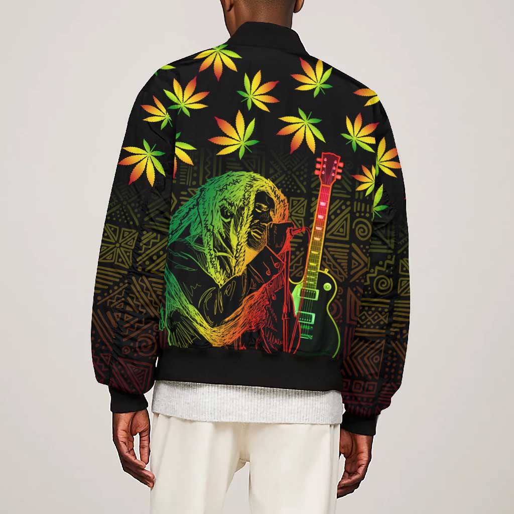 Afro Jamaica Legend Bob Day Bomber Jacket One Love Jamaican Reggae African Pattern