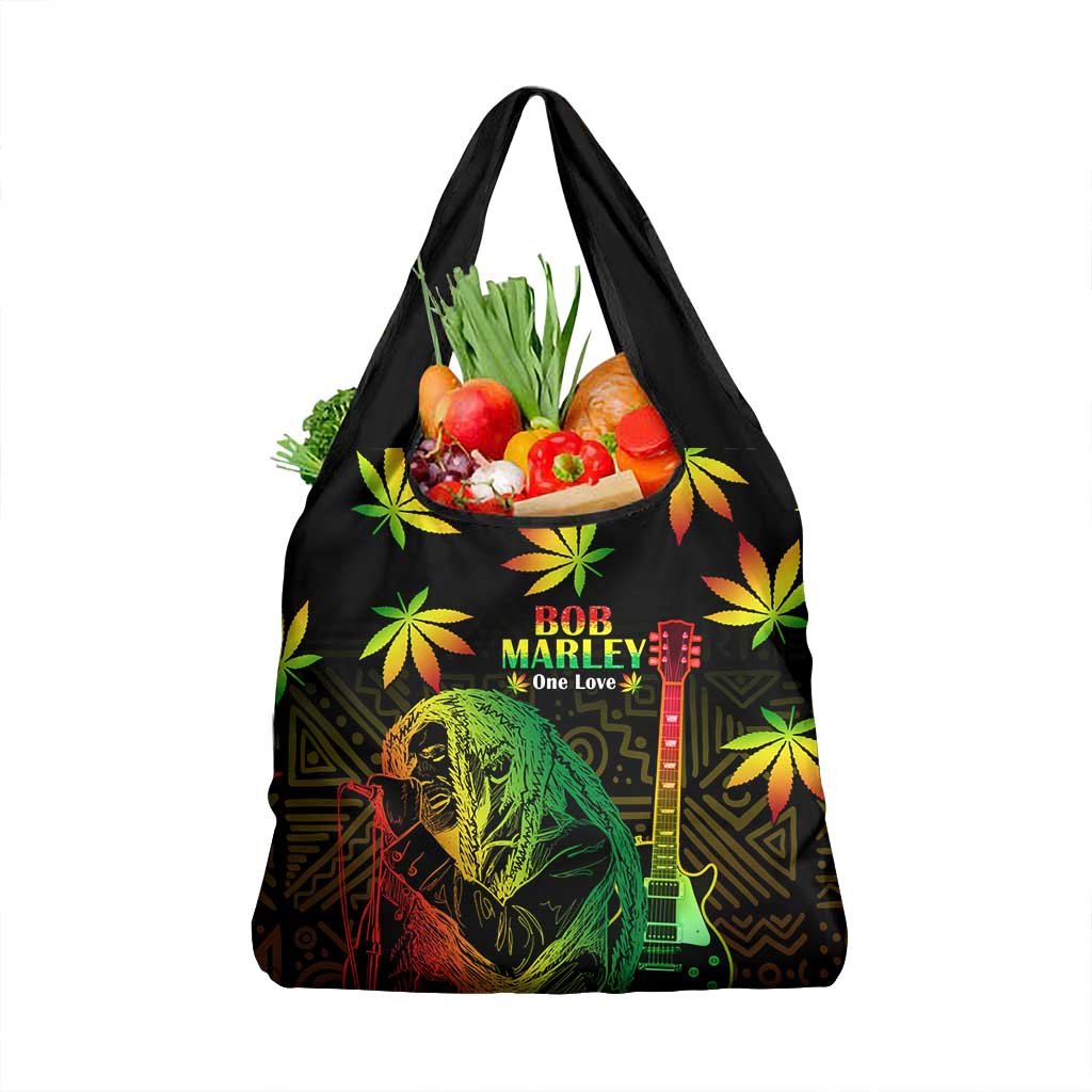 Afro Jamaica Legend Bob Day Grocery Bag One Love Jamaican Reggae African Pattern