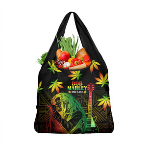 Afro Jamaica Legend Bob Day Grocery Bag One Love Jamaican Reggae African Pattern