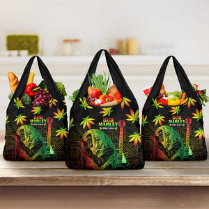 Afro Jamaica Legend Bob Day Grocery Bag One Love Jamaican Reggae African Pattern