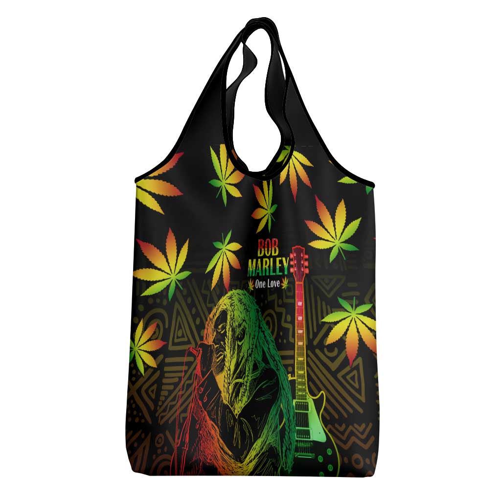 Afro Jamaica Legend Bob Day Grocery Bag One Love Jamaican Reggae African Pattern