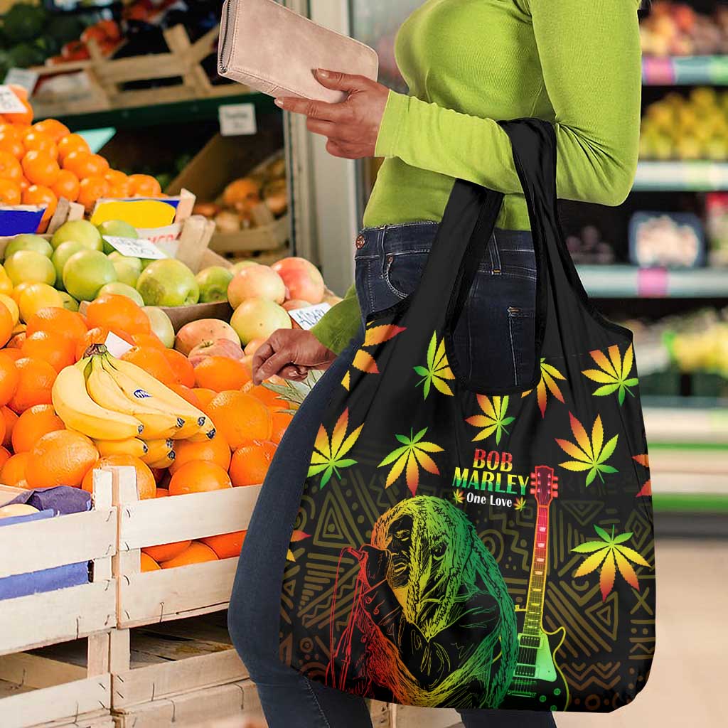 Afro Jamaica Legend Bob Day Grocery Bag One Love Jamaican Reggae African Pattern