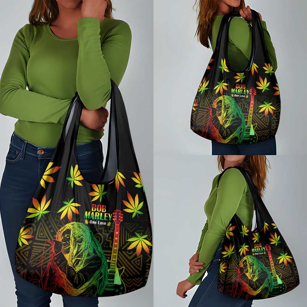 Afro Jamaica Legend Bob Day Grocery Bag One Love Jamaican Reggae African Pattern