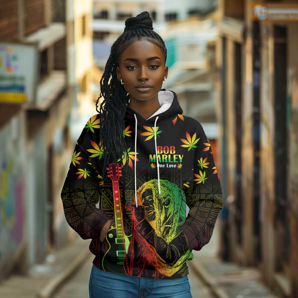 Afro Jamaica Legend Bob Day Hoodie One Love Jamaican Reggae African Pattern