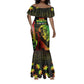 Afro Jamaica Legend Bob Day Mermaid Dress One Love Jamaican Reggae African Pattern